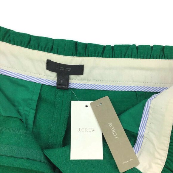 J.Crew Green Ruffle High Rise Shorts Pockets - Picture 3 of 3
